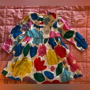Mini Boden Colorful Painterly Collared Dress 3-4 years NWT